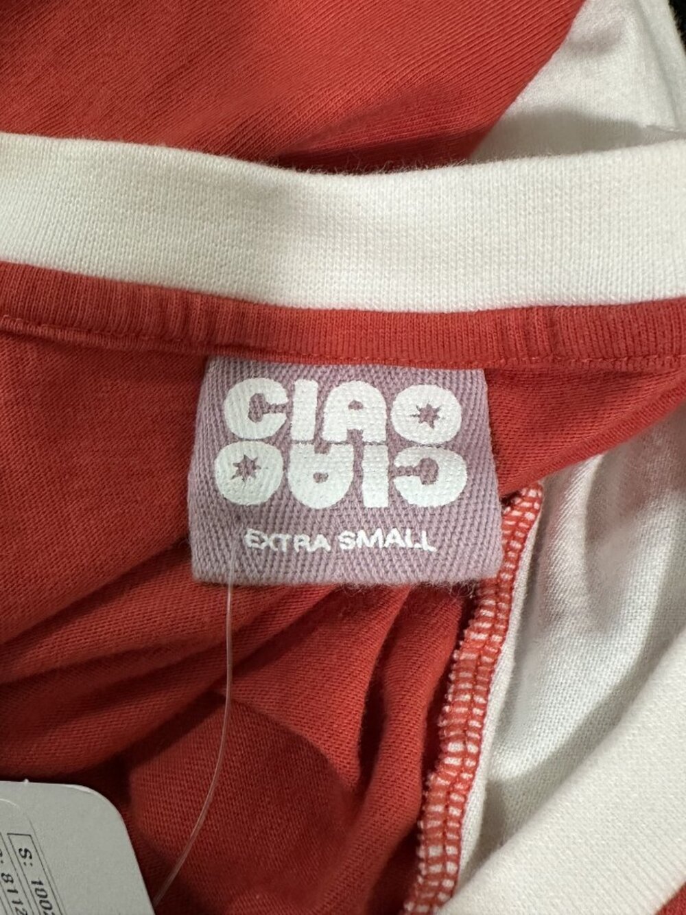 FREE PEOPLE x CIAO CIAO VACATION Speed Racer Long Sleeve Tee Red White XS NWT - Picture 11 of 16